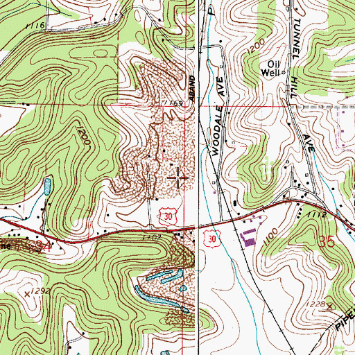 Topographic Map of Woodale Village Mobile Home Park, OH