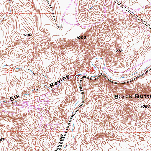 Topographic Map of Corral Hollow, CA
