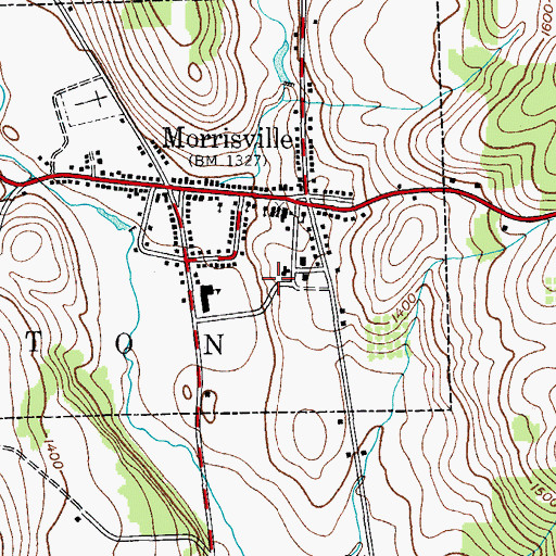 Topographic Map of Morrisville State College, NY