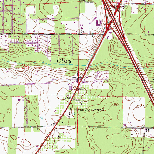 Topographic Map of Berea Baptist Church, FL