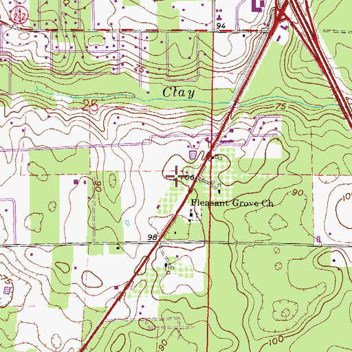 Topographic Map of Crowncastle Radio Tower, FL
