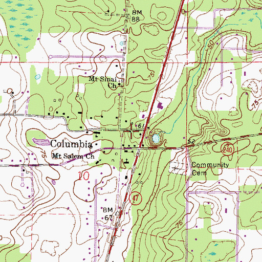Topographic Map of Columbia City Church of Christ, FL