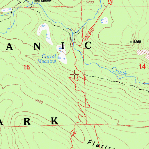 Topographic Map of Corral Meadow, CA