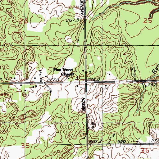 Topographic Map of Pine Grove Christian School, MI