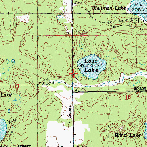 Topographic Map of Pilgrim's Run Golf Club, MI