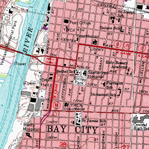 Topographic Map of Greater Bibleway Temple, MI