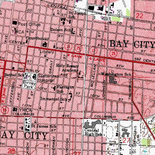 Topographic Map of Saint Boniface Church, MI
