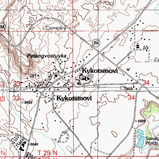 Topographic Map of Hopi Day School, AZ