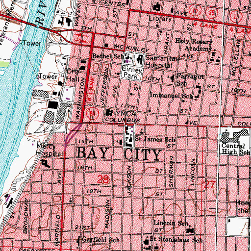 Topographic Map of Saint James Church, MI