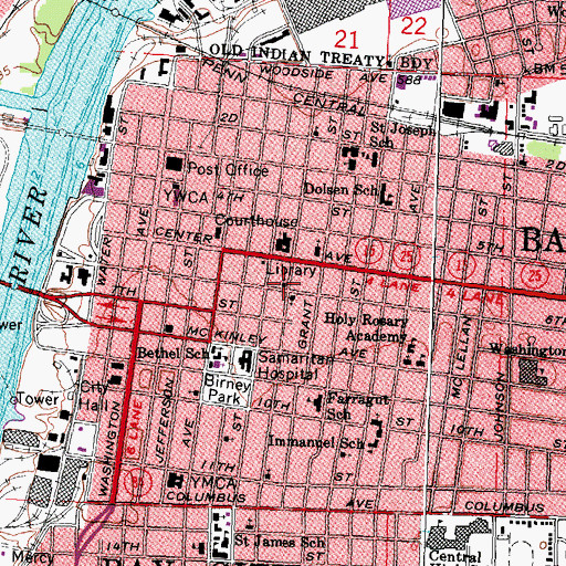 Topographic Map of Christian Science Informal Church, MI