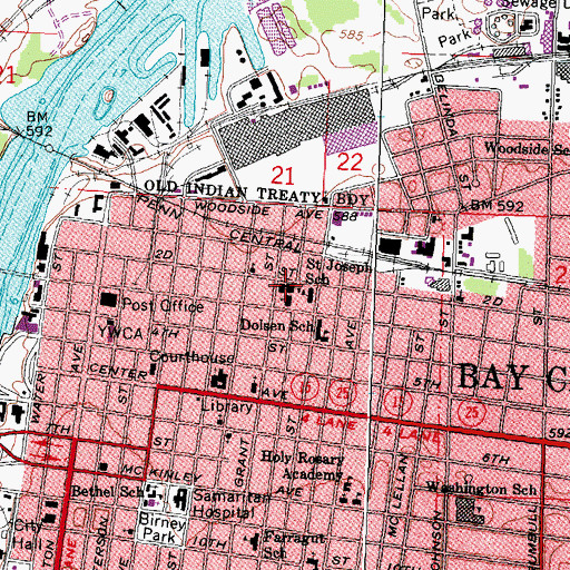 Topographic Map of Saint Joseph's Church, MI