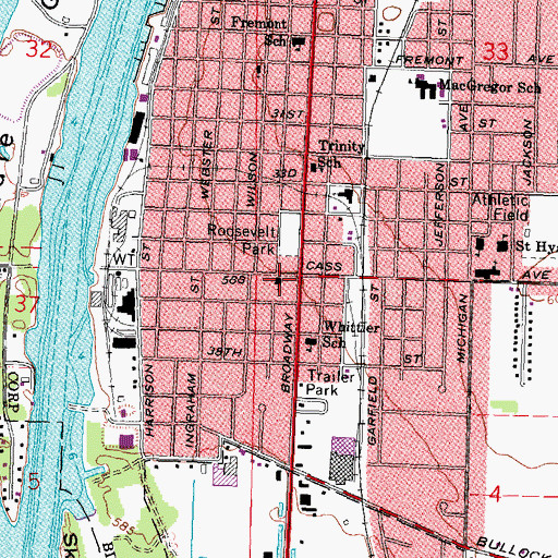 Topographic Map of South Baptist Church, MI