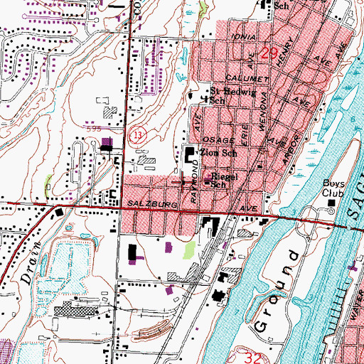Topographic Map of Zion Lutheran Church, MI