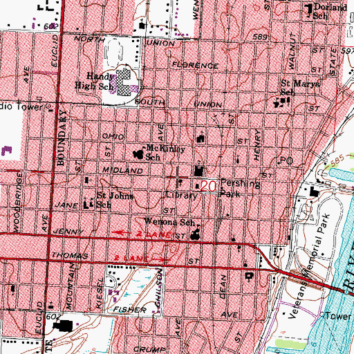 Topographic Map of Saint Alban's Episcopal Church, MI