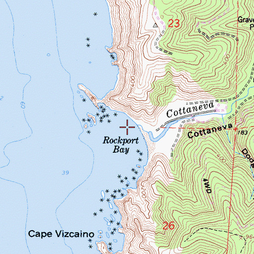 Topographic Map of Cottaneva Creek, CA
