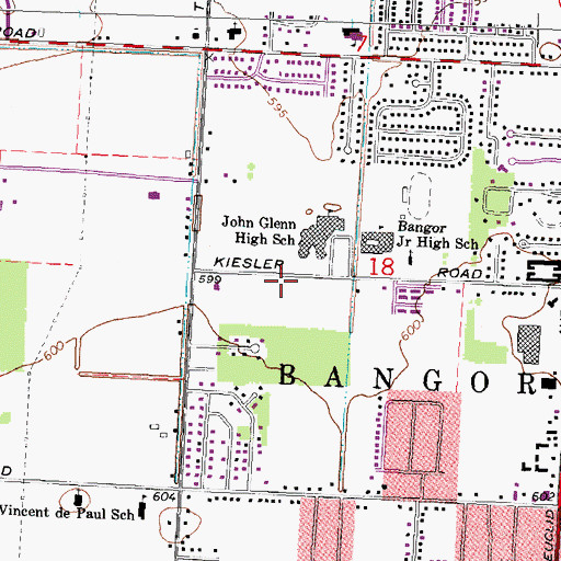 Topographic Map of Church of Christ, MI