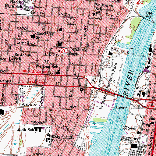 Topographic Map of Macedonia Church of God, MI