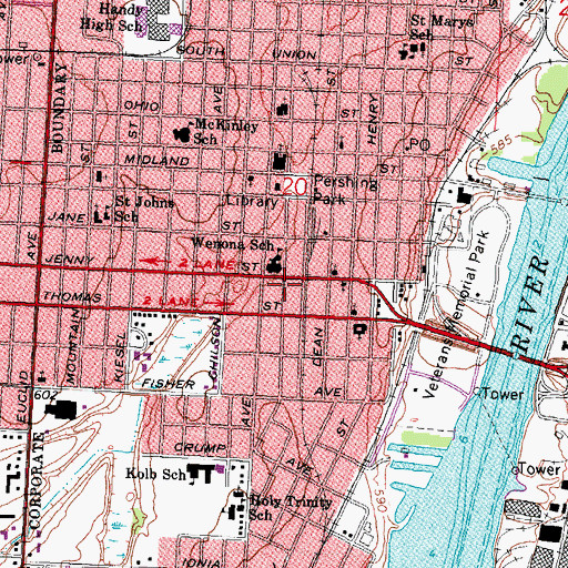 Topographic Map of Calvary Worship Center, MI