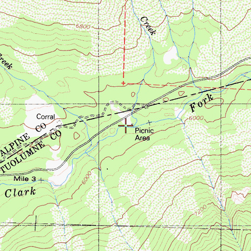 Topographic Map of Cottonwood Creek, CA
