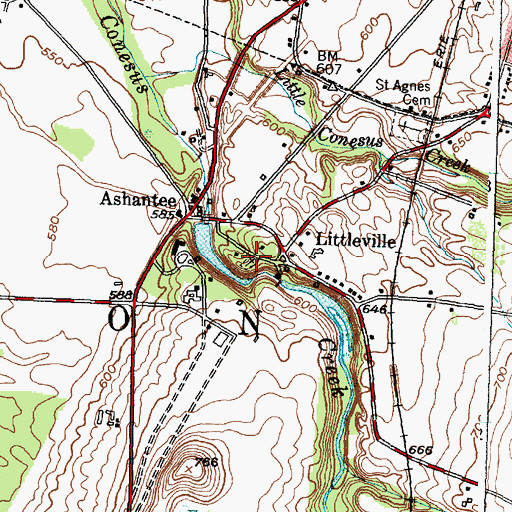 Topographic Map of Littleville Cemetery, NY