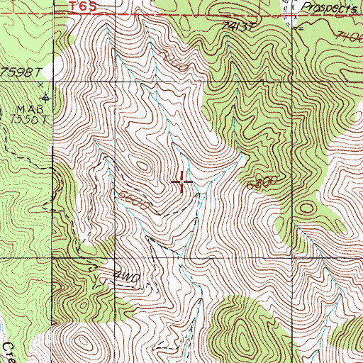 Topographic Map of Cottonwood Creek, CA