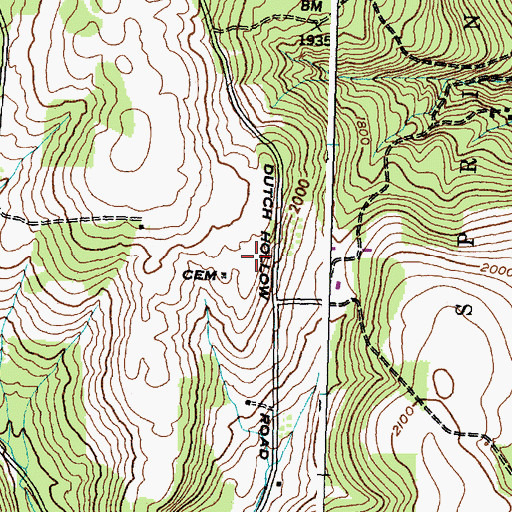 Topographic Map of Fort Farm Cemetery, NY