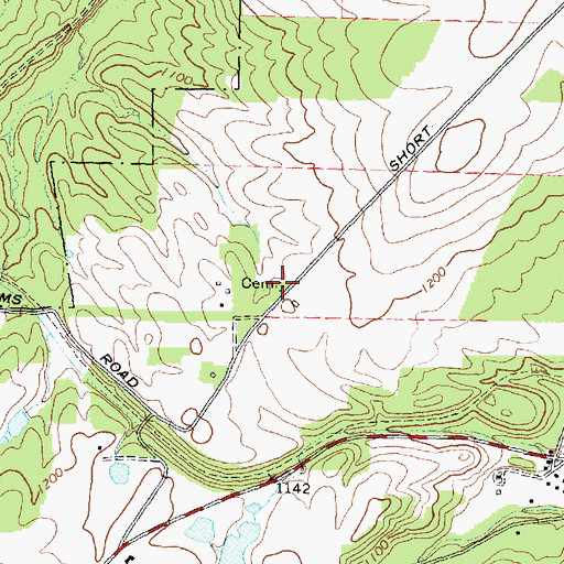 Topographic Map of Colonel George Williams And Family Cemetery, NY