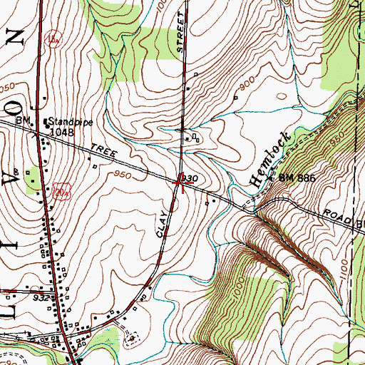 Topographic Map of Jacksonville (historical), NY