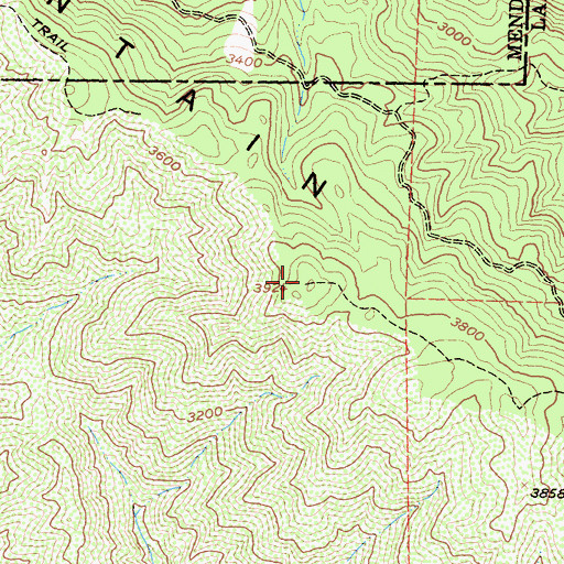 Topographic Map of Cow Mountain, CA