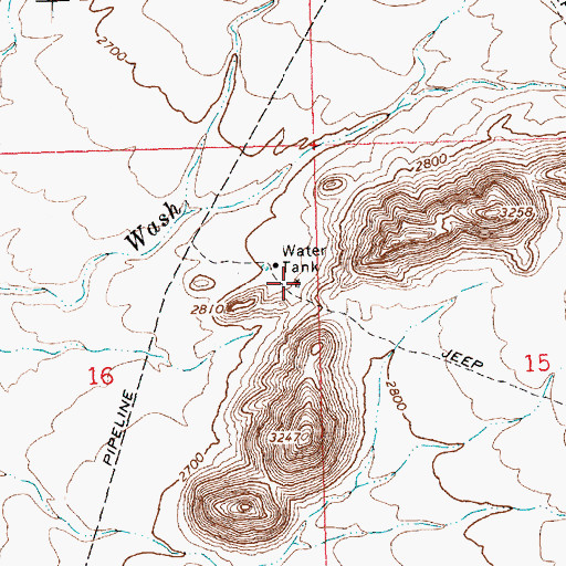 Topographic Map of Boulder Creek Lode Mine, AZ