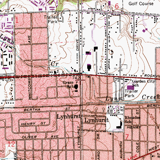 Topographic Map of Bethel Family Worship Center, IN