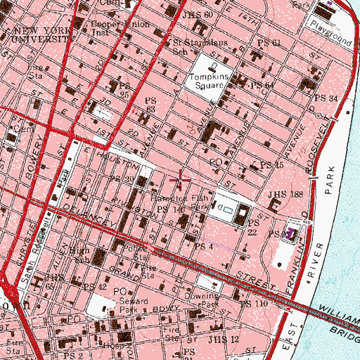 Topographic Map of Academy Theatre (historical), NY