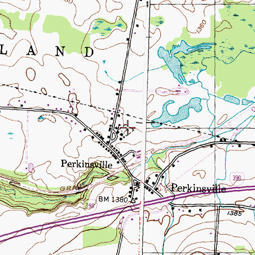 Topographic Map of Sacred Heart Cemetery, NY