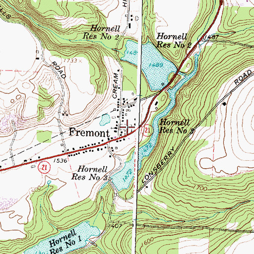 Topographic Map of Fremont Center Cemetery, NY