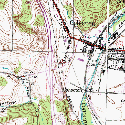 Topographic Map of Zion Lutheran Cemetery, NY