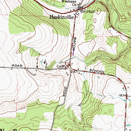 Topographic Map of Mount Pleasant Cemetery, NY