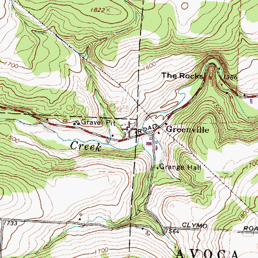 Topographic Map of Greenville Cemetery, NY