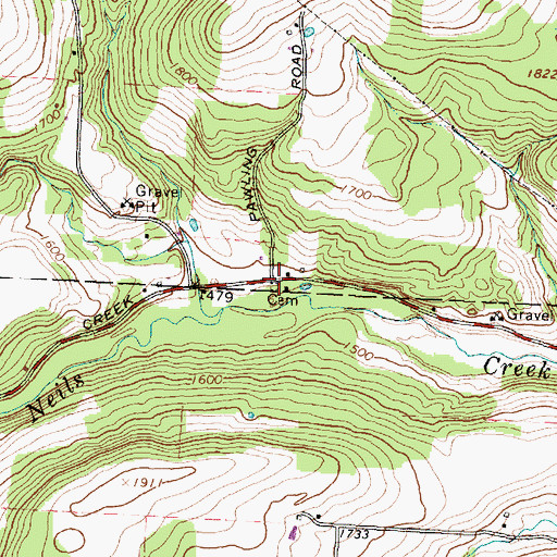 Topographic Map of Parkhill Cemetery, NY