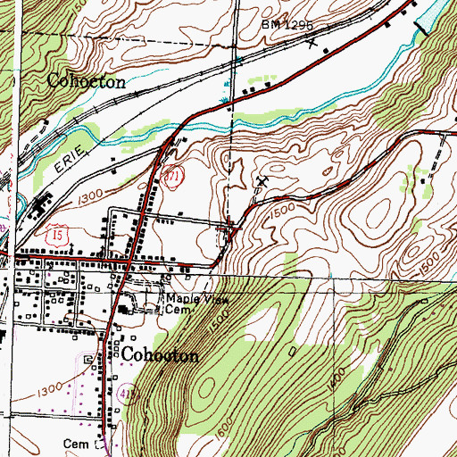 Topographic Map of Saint Pius Old Cemetery, NY