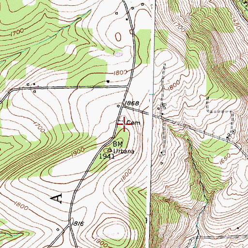 Topographic Map of Free Baptist Cemetery, NY
