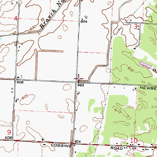 Topographic Map of Tebo Post Office (historical), MI