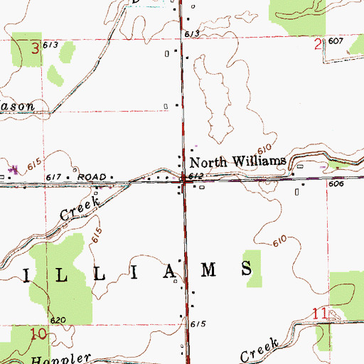 Topographic Map of North Williams Post Office (historical), MI