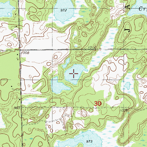 Topographic Map of Dahlberg Lake, WI