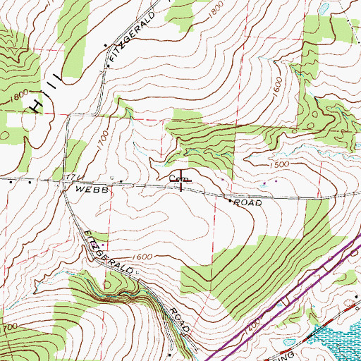 Topographic Map of West Pennsylvania Hill Cemetery, NY