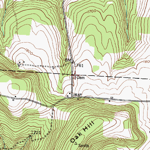 Topographic Map of Ross Cemetery, NY