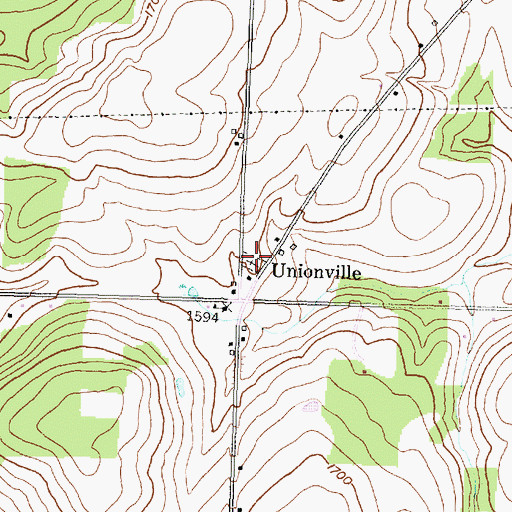 Topographic Map of Unionville Cemetery, NY