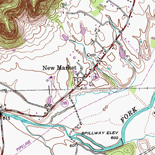 Topographic Map of New Market Post Office (historical), KY