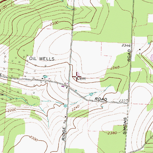 Topographic Map of Krusen Cemetery, NY