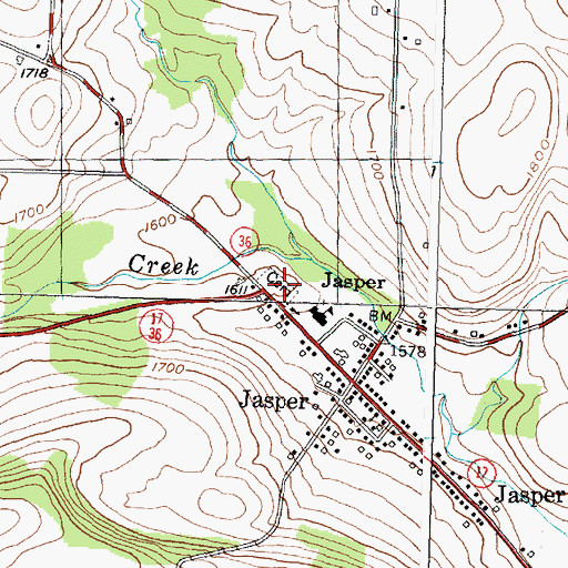 Topographic Map of Jasper Cemetery, NY