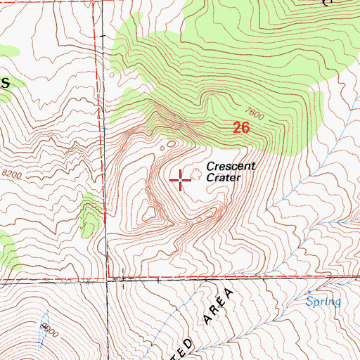 Topographic Map of Crescent Crater, CA
